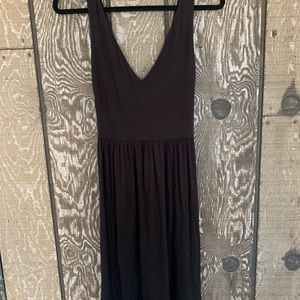 Loft Black Knee Length Crisscross Back Dress